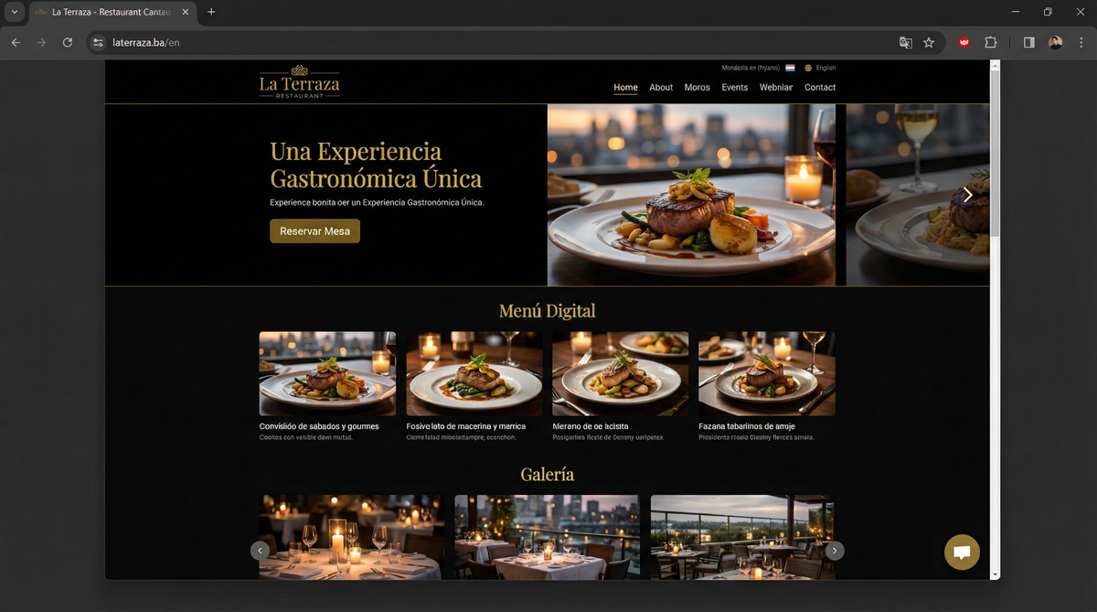 Sitio Web Restaurante La Terraza Buenos Aires