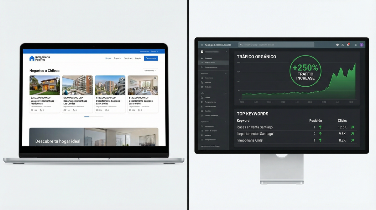 SEO Posicionamiento Web Inmobiliaria Pacífico Chile